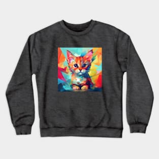 Colourful shapes kitty Crewneck Sweatshirt
